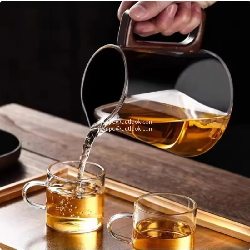 

Glass Tea Infuser Pot with Press Control & Wooden Handle – Perfect Loose Leaf Teapot for Home, Studio & Tea Room