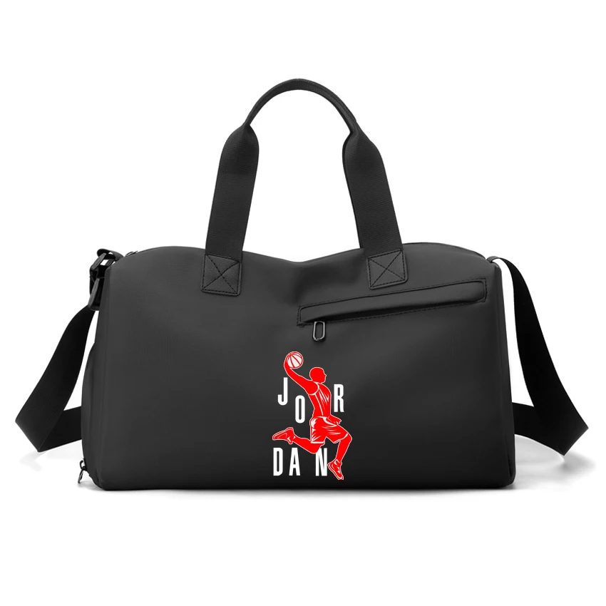 

Gym Bag JOR AN Cartoon Printed PU Bags Dry Wet Bags Men Women Training Shoes Fitness Yoga Travel Luggage Shoulder Basketball Bag