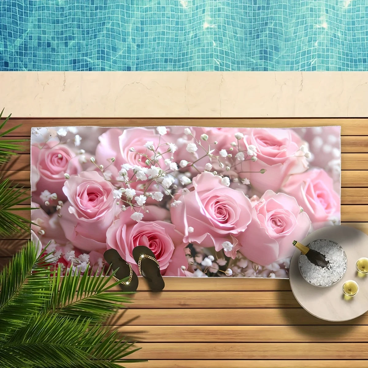 

Romantic Pink Roses Bath Towel - Soft, Super Absorbent & Elegant Design for Everyday Use & Perfect Gift for Rose Lovers