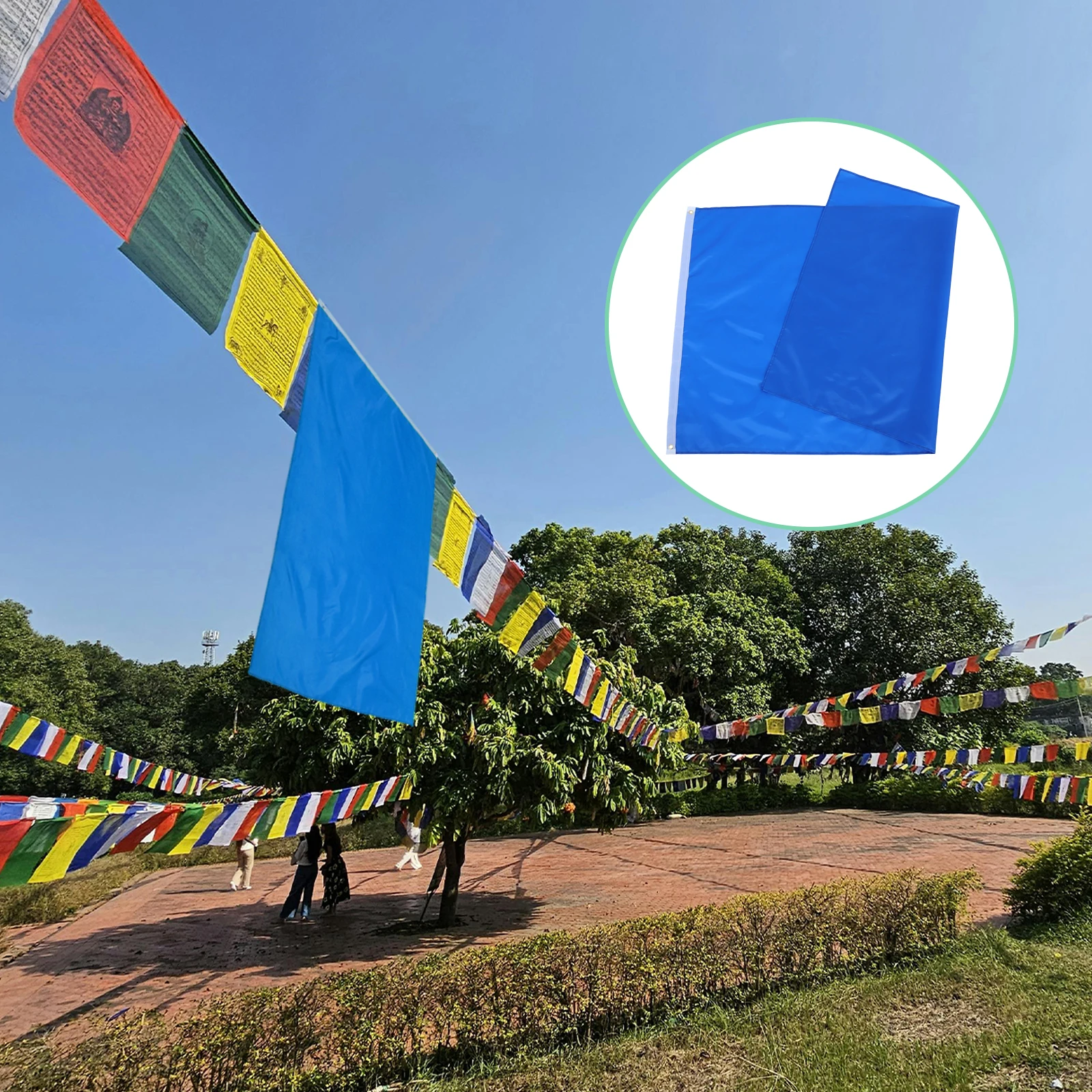 

2Pcs Solid Color Flags Polyester Durable Garden Decoration Sports Event Parades Handheld Party Celebration Flags 150x90cm