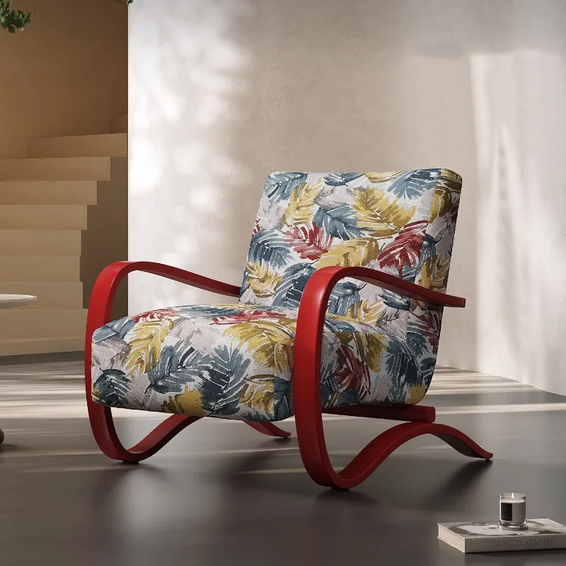 

Light luxury sofa chair Nordic cream style balcony leisure sofa chair