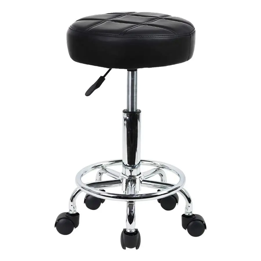 

Round Rolling Stool Chair PU Leather Height Adjustable Swivel Drafting Work SPA Shop Medical Salon Stools with Wheels Office Cha