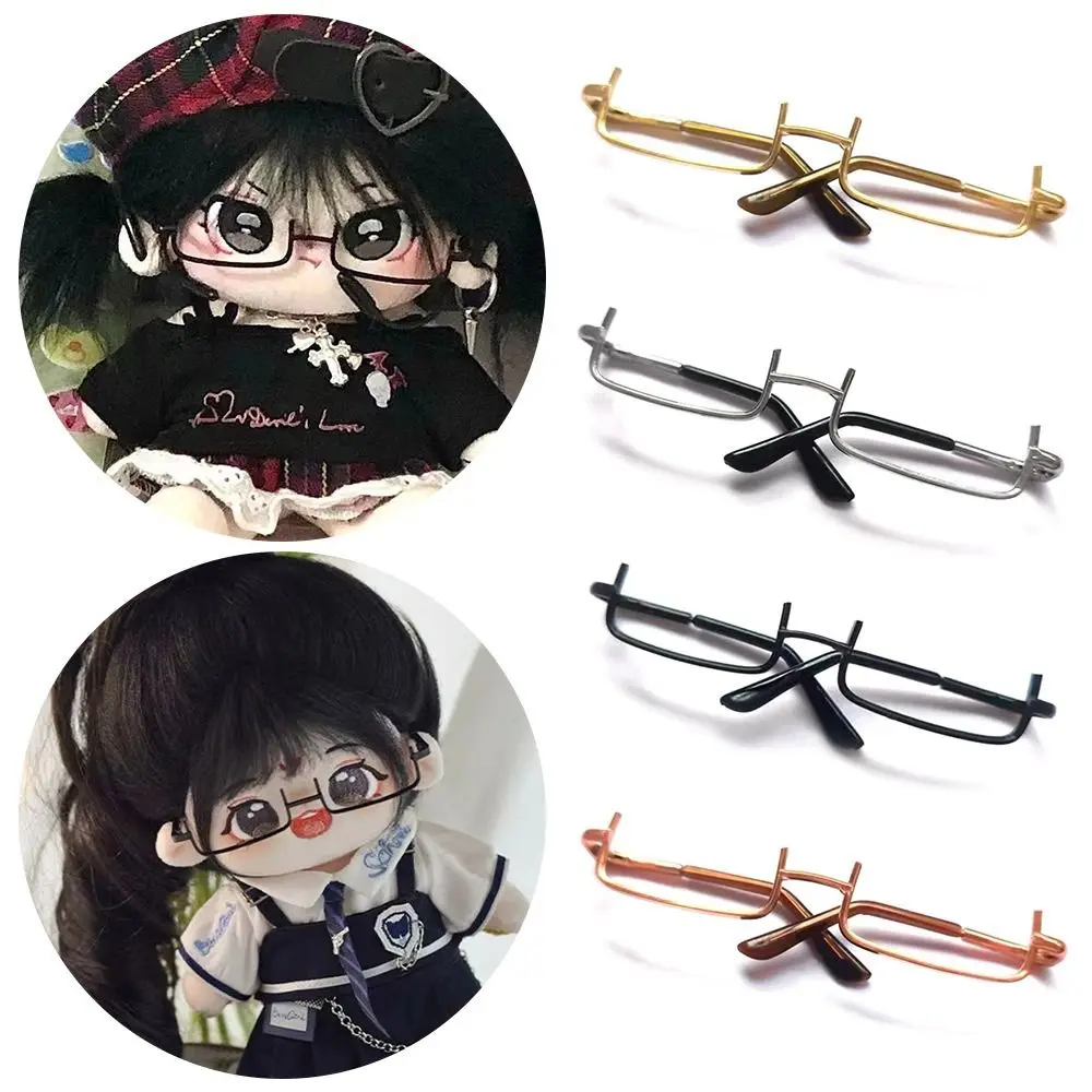 Half-frame Doll Glasses Cute Metal Lensless Plush Doll Eyeglasses Pets Glasses 20cm Dolls