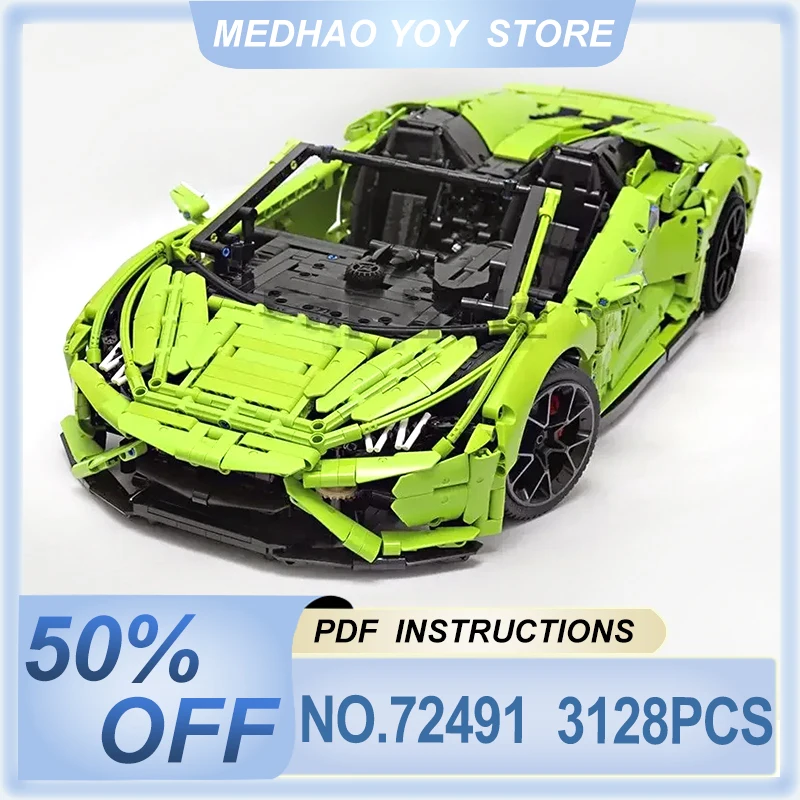 Neue technische moc-72491 supercar benutzer definierte Fahrzeug Modellbau steine Ziegel DIY
