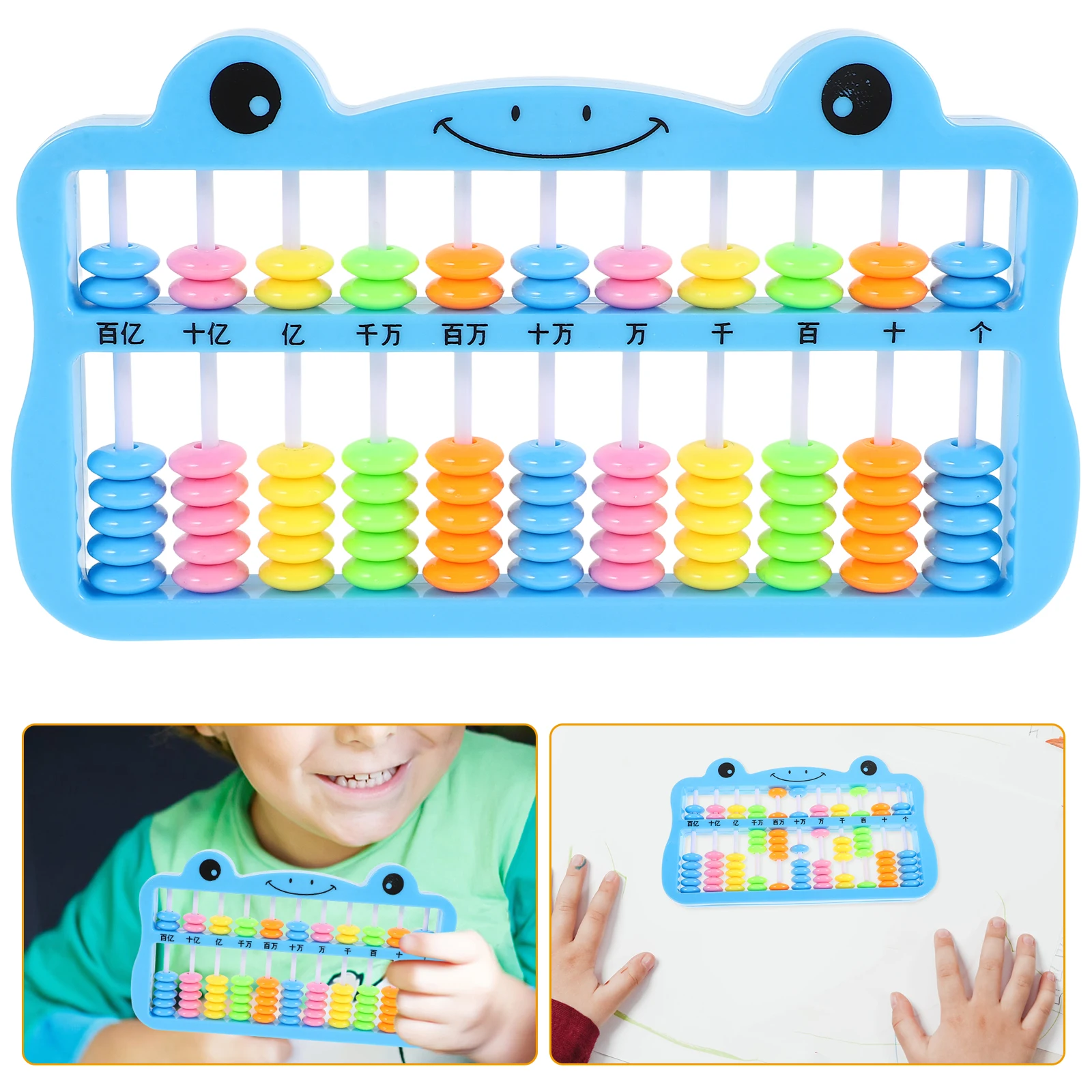 Ábaco de plástico colorido com 7 contas para crianças, aprendizagem de matemática, educação, ferramenta de contagem, estudantes, aritmética, ábaco auspicioso, adorna