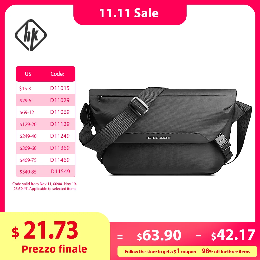 HcanKcan クロスボディスリングバッグ防水大容量メッセンジャーバッグフィットミニ Ipad デイリーカジュアルワークサイクリング週末アウトドアバッグ