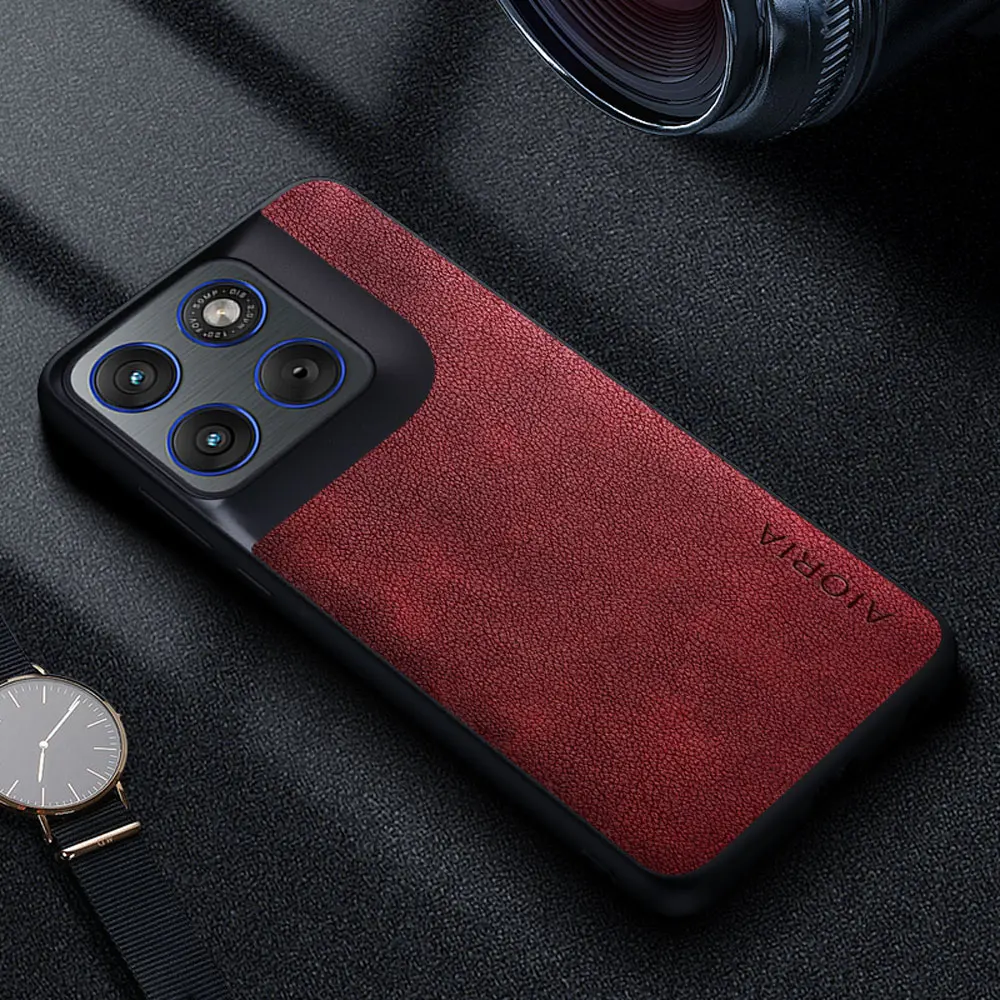 حافظة هاتف جلدية فاخرة فاخرة لهاتف موتورولا موتو إيدج 70 60 50 برو فيوجن نيو ريترو غطاء بلون سادة #4