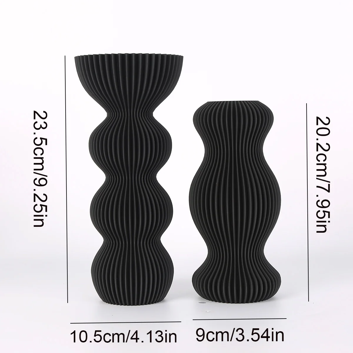 مزهرية بلاستيكية أنيقة باللون الأسود والبني على الطراز البوهيمي - مثالية لتزيين المزرعة والقطعة المركزية لطاولة الطعام ورف الكتب #4