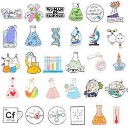 Chemistry Lab Enamel Pin Custom Brooches for Bag Clothes Lapel Pin Chemical equation Badge Element Molecular Structure Jewelry