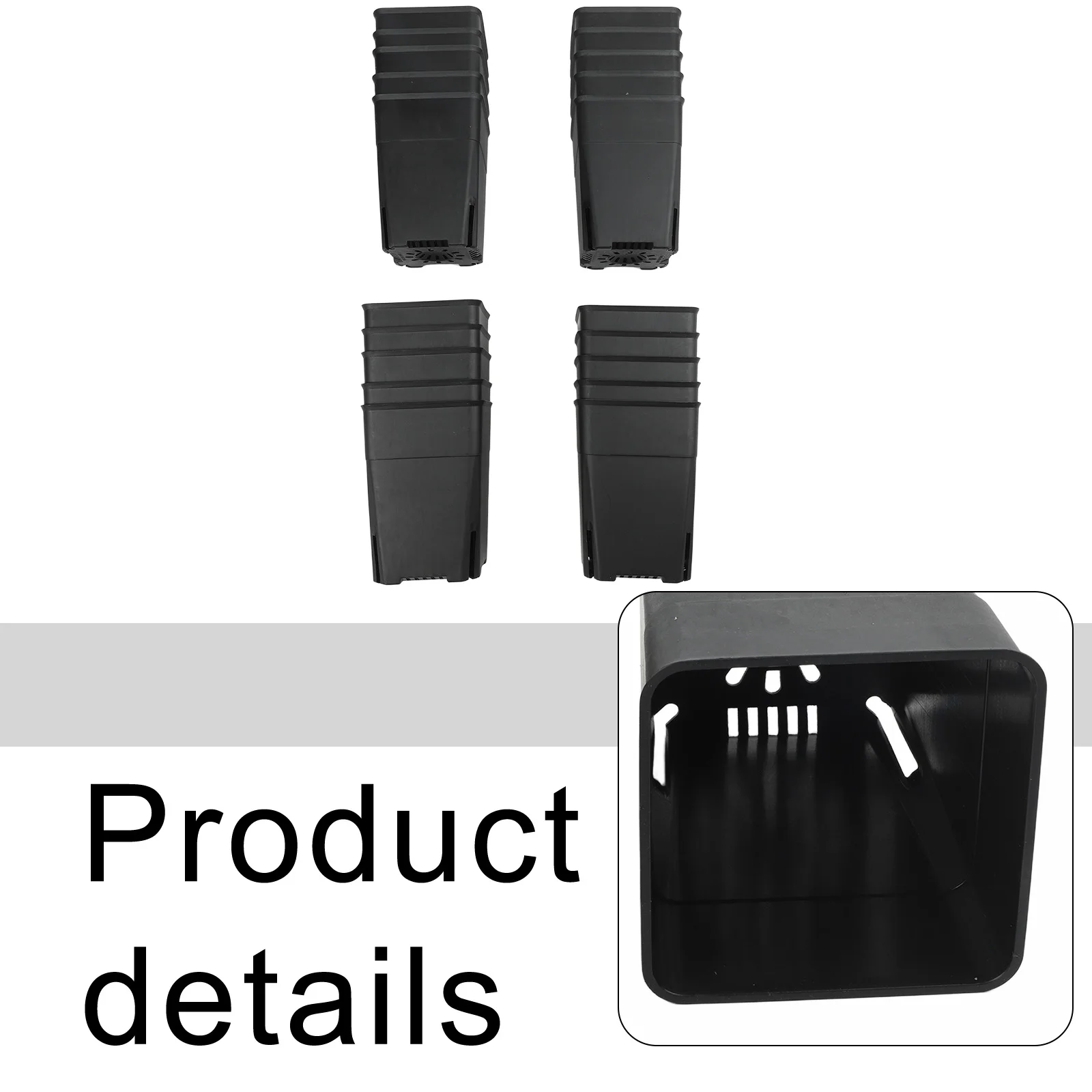 For Outdoor Square Plastic Plant Pots with Drainage Holes for Balcony Patio and Garden Use Stackable for Space Management