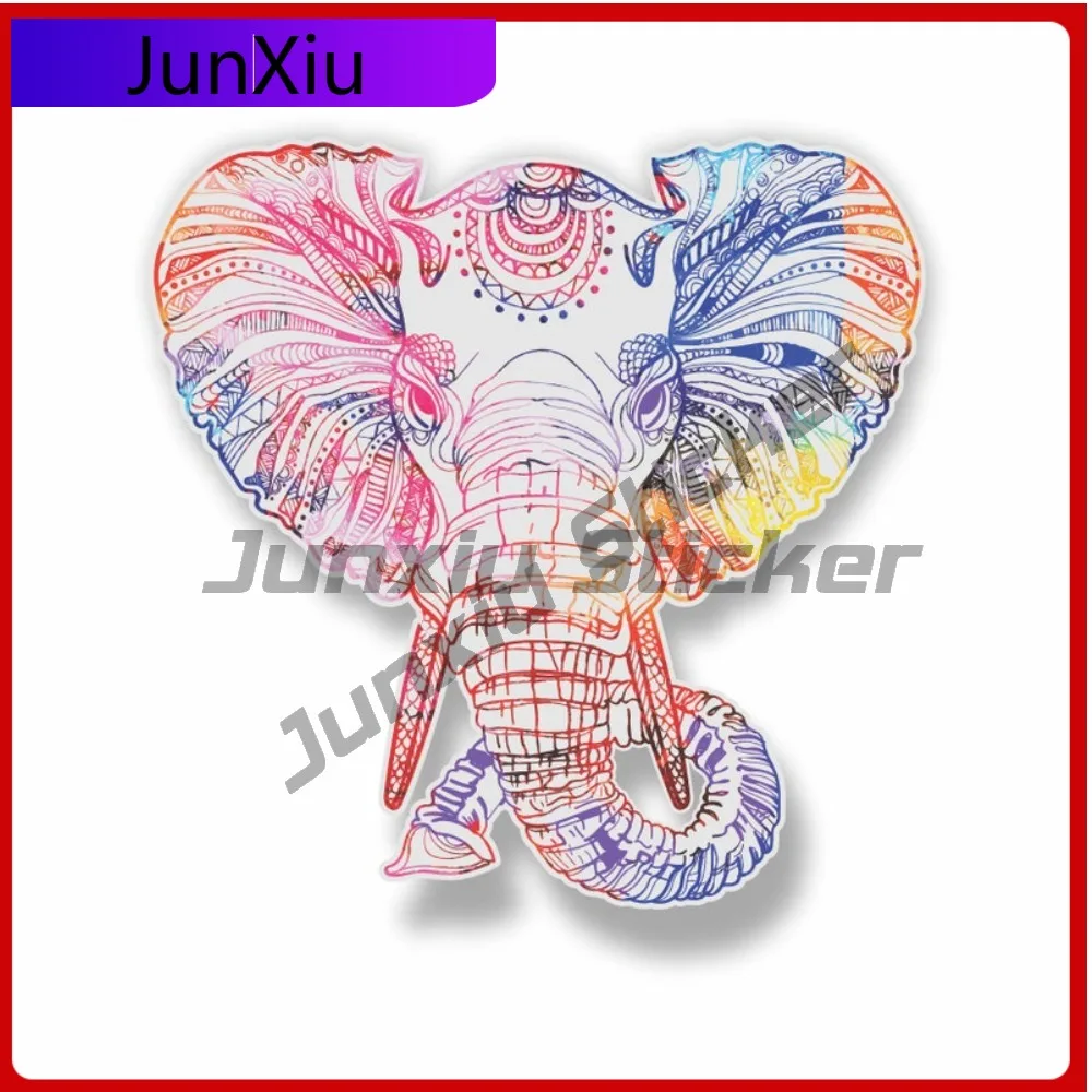 

Elephant Head Watercolor Sticker Scratch-proof Exterior Accessories Motorcycle Bicycle Skateboard Laptop Luggage Decals Bumper