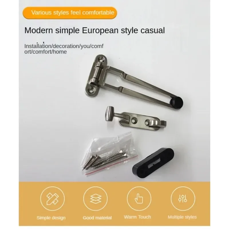 Door anti-theft buckle, zinc alloy room door, hotel specific anti lock buckle, solid bolt door bolt