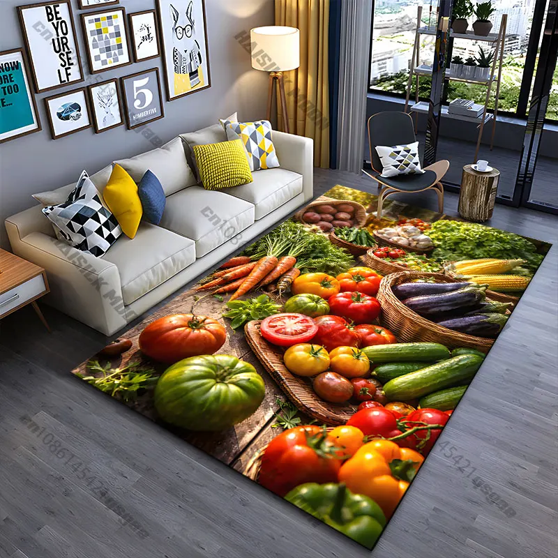 

Fresh colorful variety of vegetables carpet Yoga living room room decor children's crawling mat doormat area rug games mat