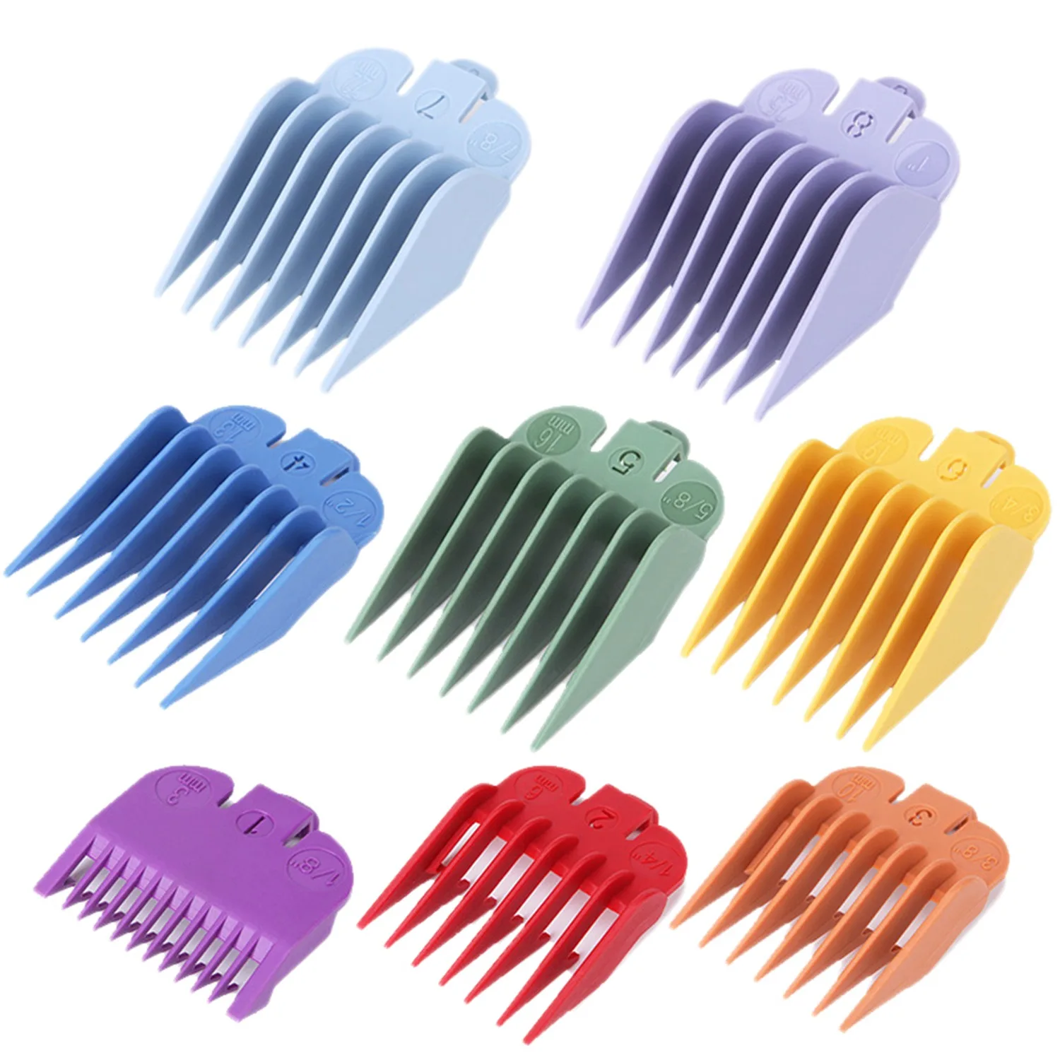 A78E-Professional Hair Clipper Replacement Sheath 8 Colors&Size Limit Comb Accessory Guide Comb, Suitable for Wahl Trimmers