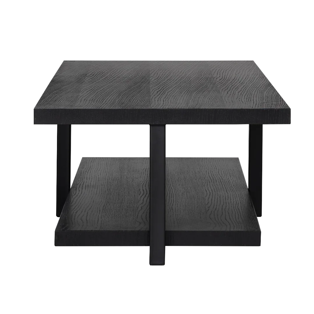 # Elegant Furniture Brush Black Solid Wood Rectangle Coffee Table for Living Room