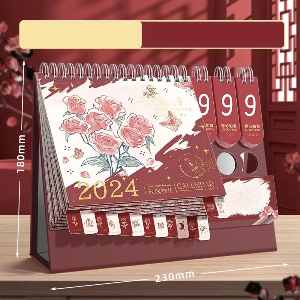 

Органайзер для повестки дня на 2024 год, календарь-планировщик расписания, годовая повестка дня, настольный календарь, ежедневный график, стоячий флип-календарь, планирование