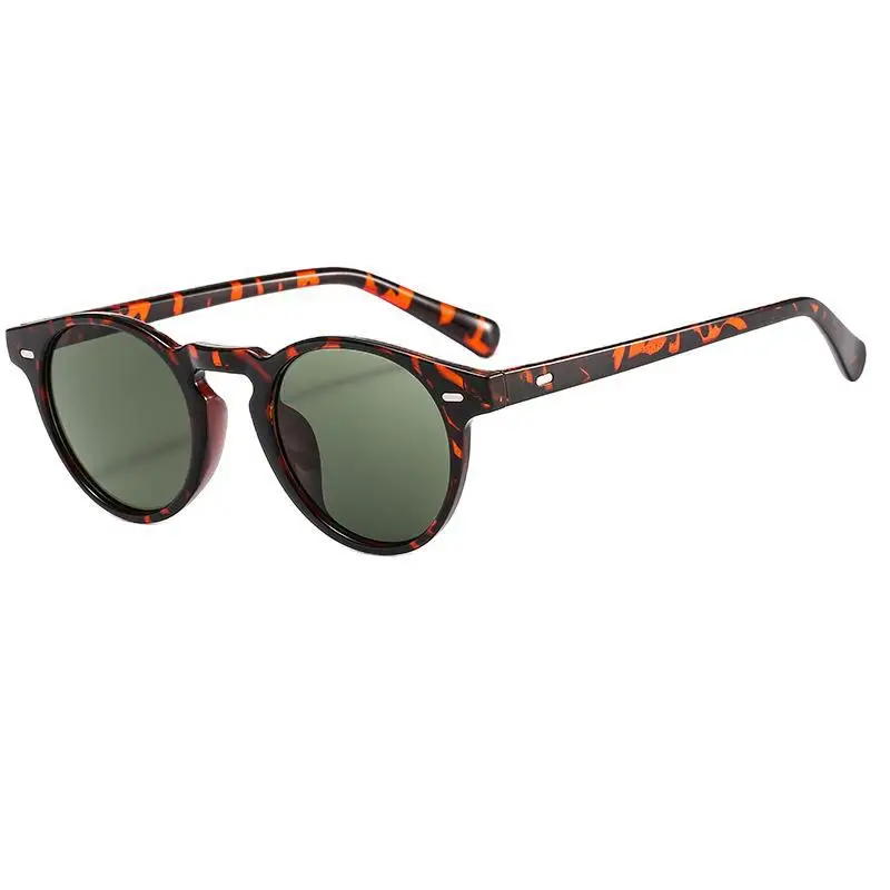 WHO CUTIE Fashion Vintage Round Sunglasses Men Women Brand Design Rivet Frame Purple Lens Retro Circle Sun Glasses Shades S292