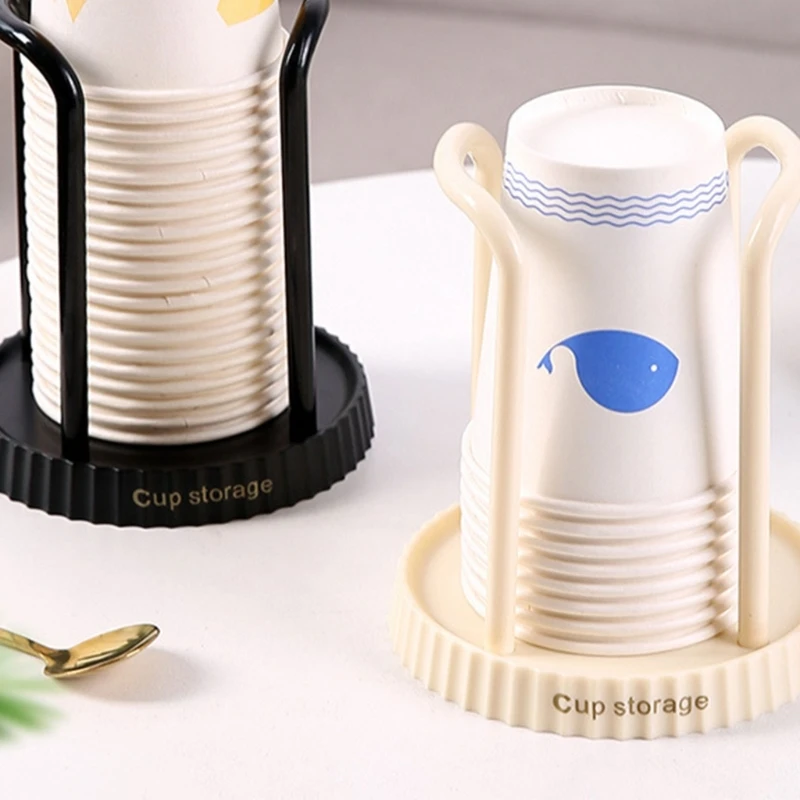 652F Disposables Cups Organiser Rack Practical Cup Stand Desktop Cups Dispenser Cup Picker Multipurpose Paper Cup Holder