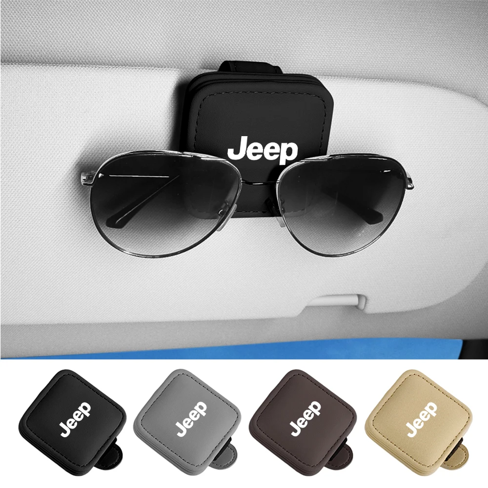

Car Sun Visor Glasses Clip Sunglasses Holder Card Organizer For Jeep Compass Renegade Grand Cherokee Wrangler Accessories valve