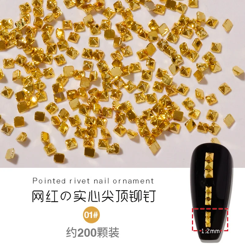 500 pçs/saco 3d prata punk apontou rebite encantos do prego 1.5/2mm rebites metálicos studs decorações da arte do prego diy manicure ornamentos * 1