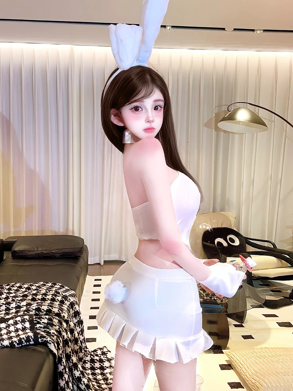 Sexy Bunny Girl Cosplay orm ort Skirt Set Animal Pattern Cute Sle for Teens Boys And Girls Universal Summer Faion