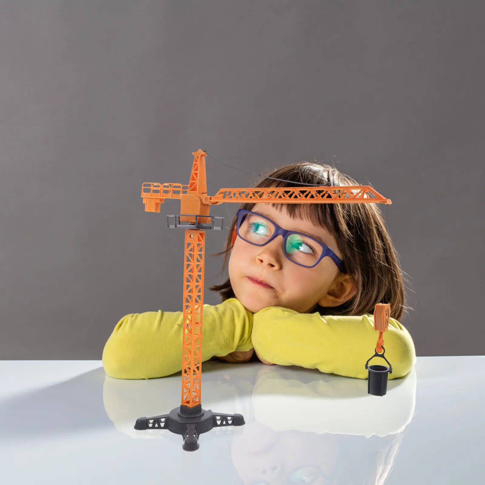 Realistic Heavy-Duty Plastic Crane Truck Playset for Kids – Rotating Lifting Arm, Detachable Parts, Construction Toy