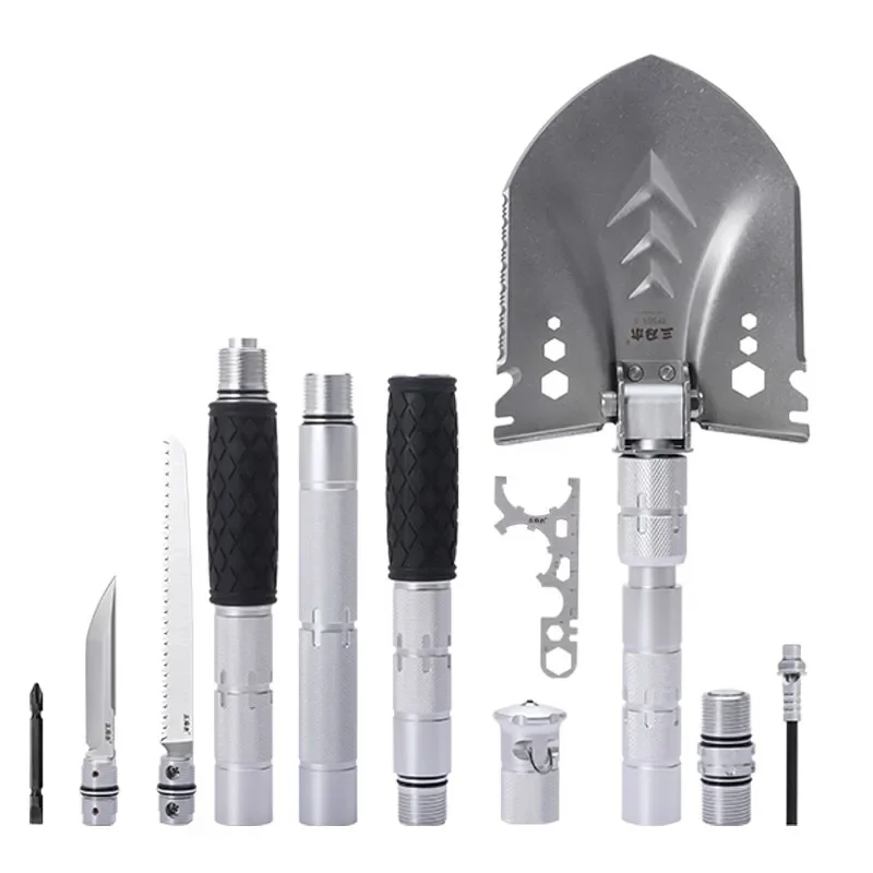 Outdoor Multi-purpose 3Cr13 Shove 6061 Aluminium Garden Tools Folding 2.5mm thick Shovel Camping Tools Shovel