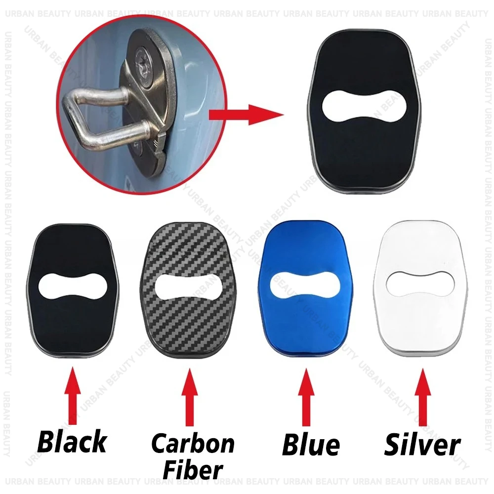 4pcs Car Door Lock Buckle Protection Cover Anti-rust Waterproof for Jeep Avenger 516 Avenger 4XE Frist Edition Door Lock Cover