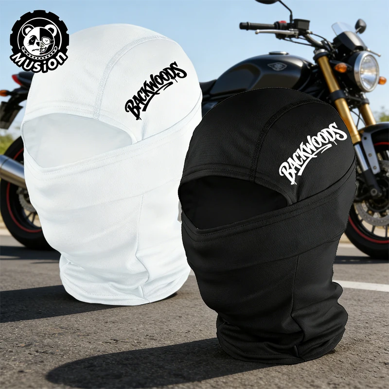 Máscara Balaclava Respirável com Estampa BACKWOODS, Absorvente de Suor, Protetor Solar, Conjunto de Chapéu para Capacete, Ideal para Ciclismo e Caminhada