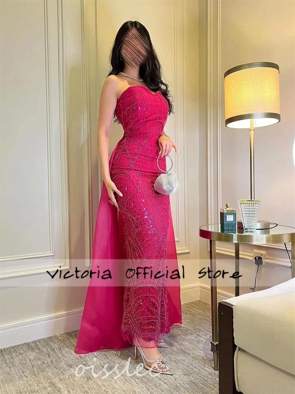 Vestidos de novia con cuentas llameantes, tren desmontable, sirena, vestidos de noche elegantes sin mangas, noche Formal, 2025 personalizado