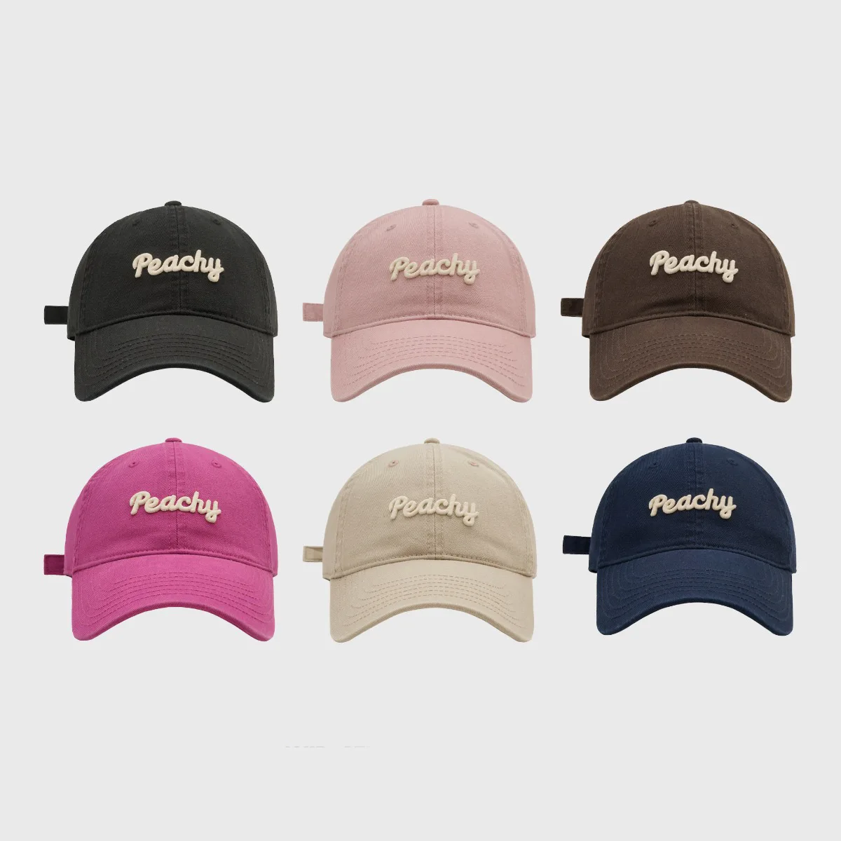 

Unisex Vintage Embroidered"Peachy" Baseball Cap,Fashion 3D Letter Curved Brim Adjustable Snapback for Casual Summer Couple Wear