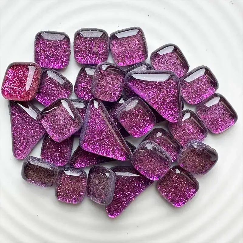 

100g/Set Diy Irregular Mix Color Glitter Glass Mosaic Stones Mosaic Glass Crafts Material Puzzle for Diy Mosaic Making 91