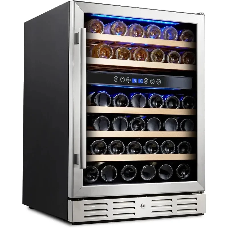 Wine Cooler with Stainless Steel Reversible Glass Doorfor for Home Kitchen Office Portable Wine Cellars