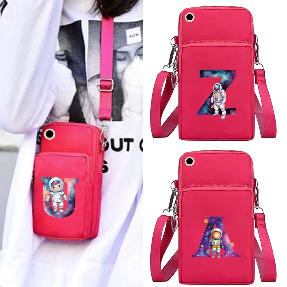 New Women's Slant Cell Phone Bag Small Crossbody Bag Women's Purse Canvas Cell Phone Purse Astronaut Series 2024 Fashion