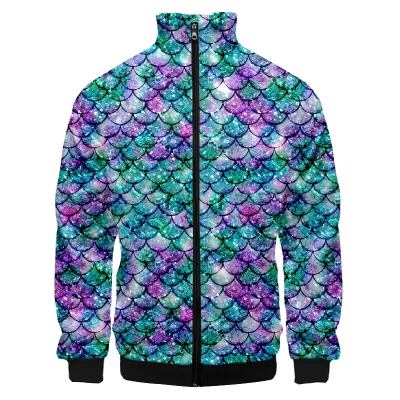 Wave Colorful Fish squame 3D Printed Men felpe con cappuccio felpa Unisex Streetwear Zipper Pullover giacca Casual tute cappotti