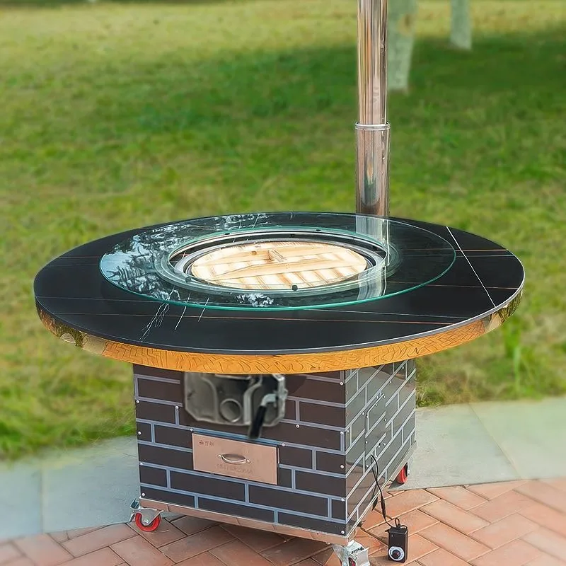 Iron Pot Stove Table Firewood Cooktop Home Rural Wok Chicken Special Outdoor Mobile Large Cooktop