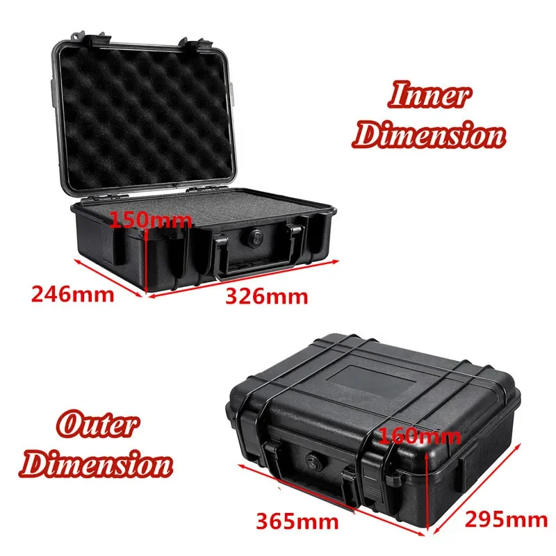 Shockproof Tool Box ABS Plastic Hard Carry Case Safety Equipment Instrument Portable Tool Box Impact Resistant Tool Case Foam