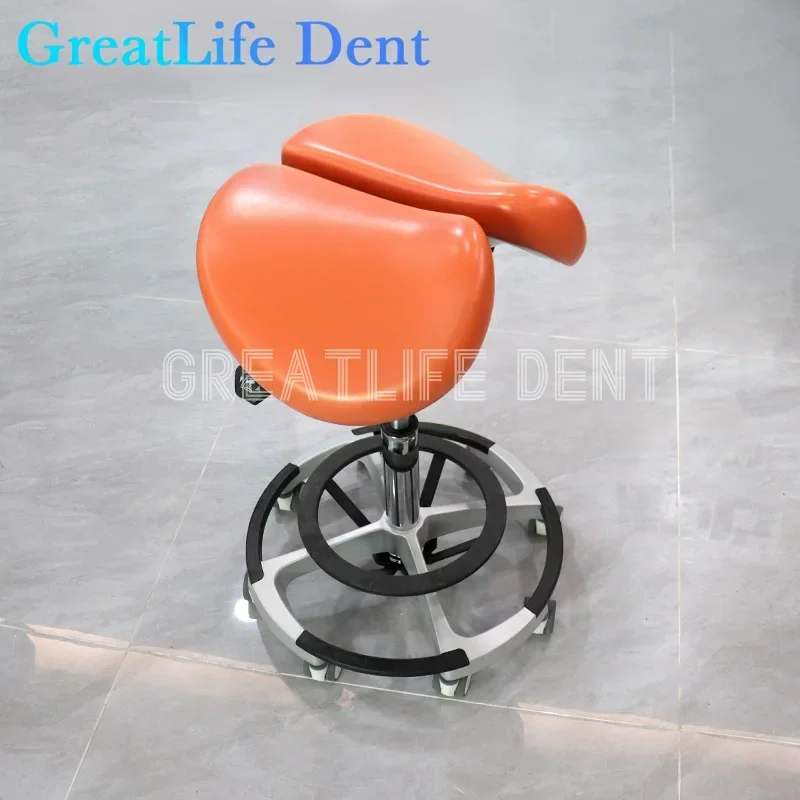 GreatLife Dental Ergonomic Beauty Salon Barber Tattoo Luxury Pu Leather Saddle lifting Swivel Adjustable Mute Wheel Doctor Chair