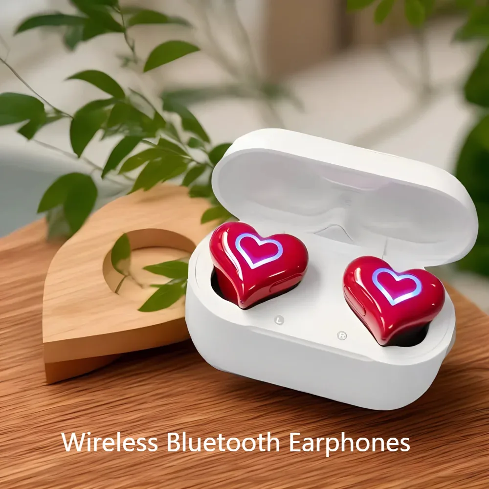 

Hot Selling Heart-shaped Noise Cancelling Wireless Bluetooth Earphones With Intelligent Call Noise Cancelling Long Battery Life