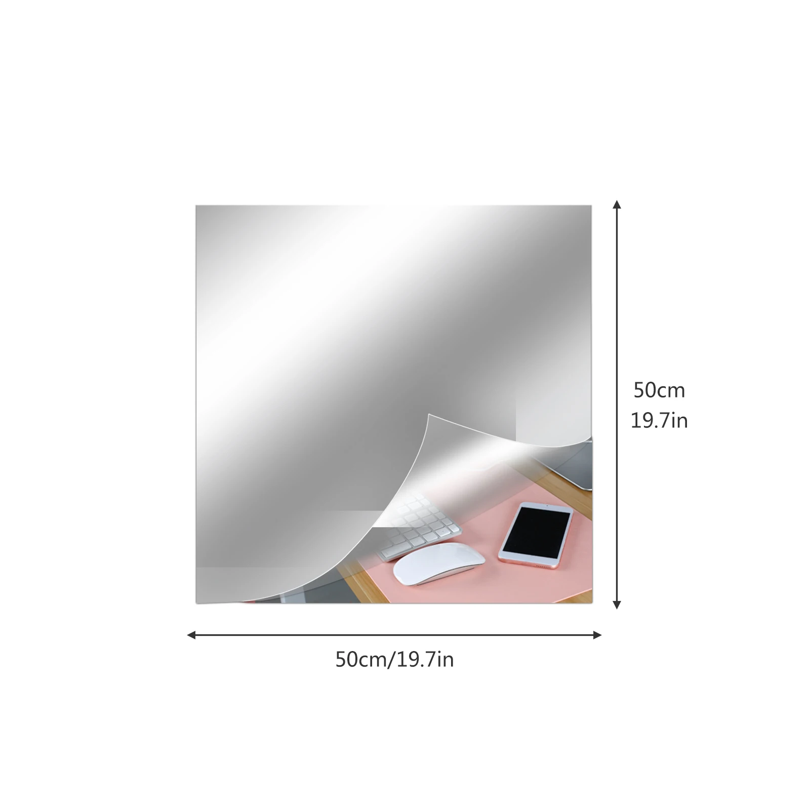 ZK40 Mirror Wall Stickers Modern DIY Art Home Decoration Square Stickers Living Room Bedroom(Thickness 0.2mm, Size 50cm * 200cm)