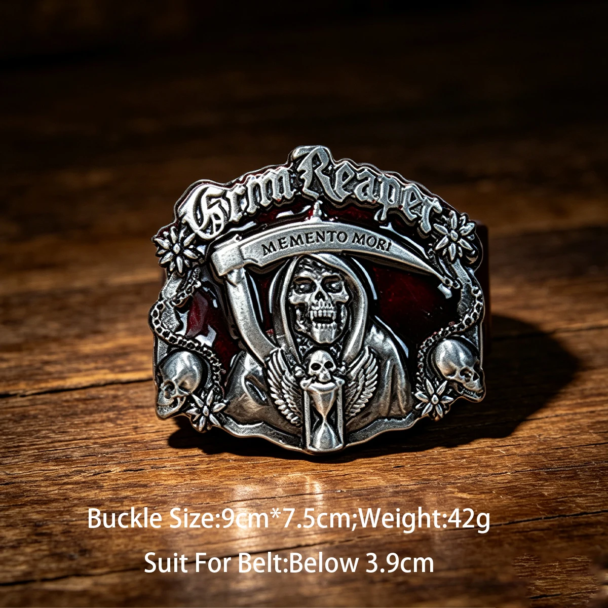 Western Cowboy Skull Alloy Square Skeleton Men's Belt Buckle For 3.6cm-3.9cm Width Belt Retro and Fashion Gothic Accessories