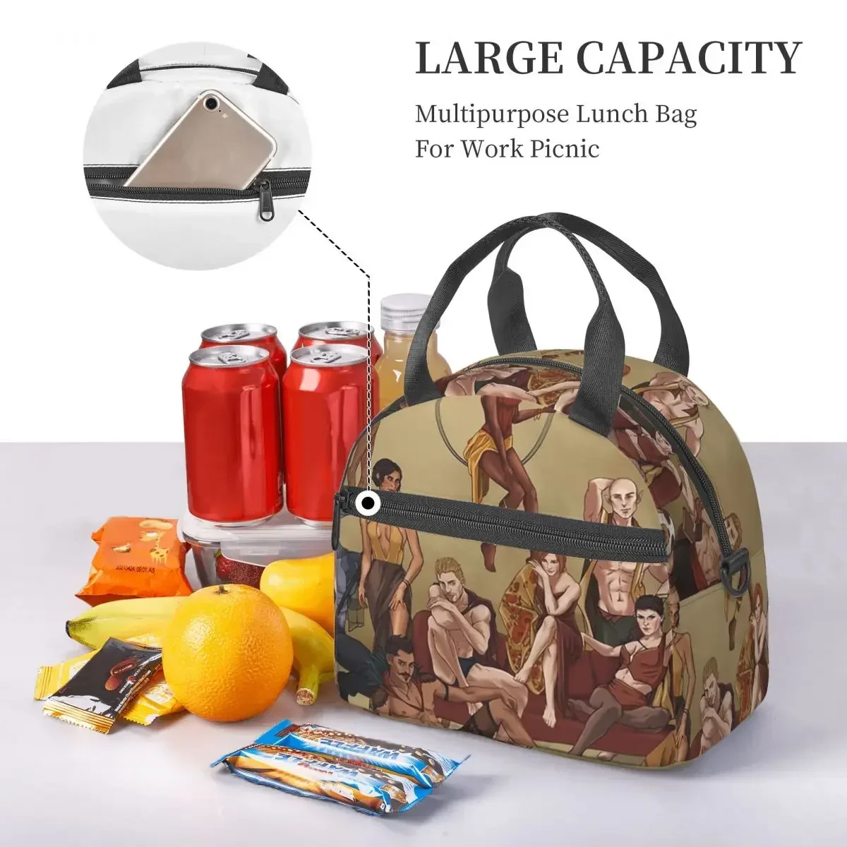 Dragon Age Inquisition - PJ's Series Insulated Lunch Bag for Women Bento Storage Food Boxes Portable Cooler Thermal Lunch Box