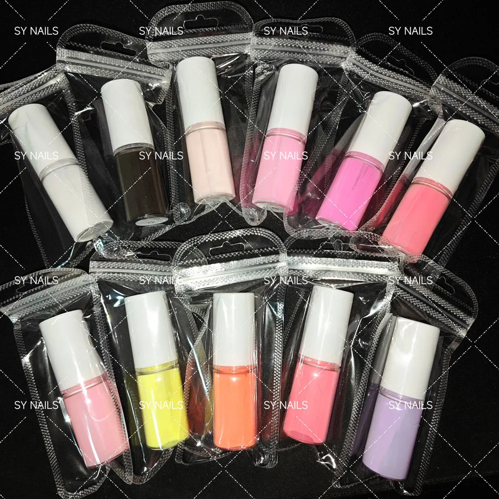 Pastel Neon Gradiënt Poeder Nail Art 10G Ombre Spuitfles Voor Nagels Haar Partij Make-Up Gezicht Glitter Glanzend Poeder Costemie