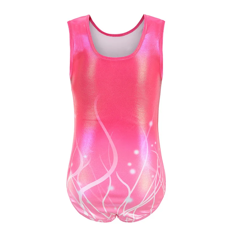 Kids Girls Glittering Ballet Sleeveless Jumpsuit Gymnastics Leotard Skating Dance Costume Bodysuit Training Dancewear