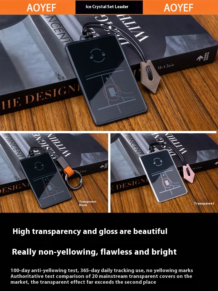 Transparent Black for Tesla Model 3 Model Y X Remote Smart Car Card Key Holder Protector Case Cover Full Cover Fob Accessories