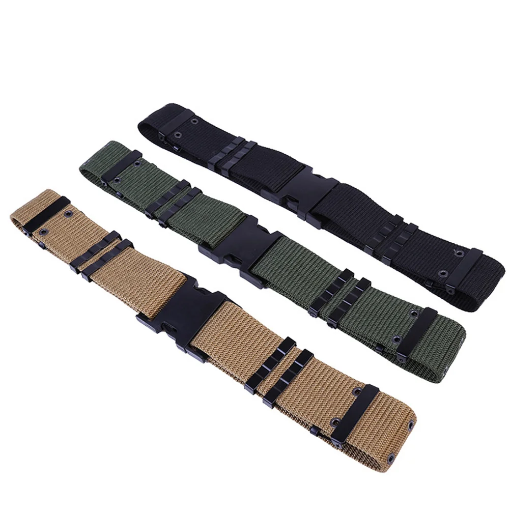 Man Casual Belt Black Canvas Adjustable Outdoor Waistband Men Armed Web Belt Durable Quick Release