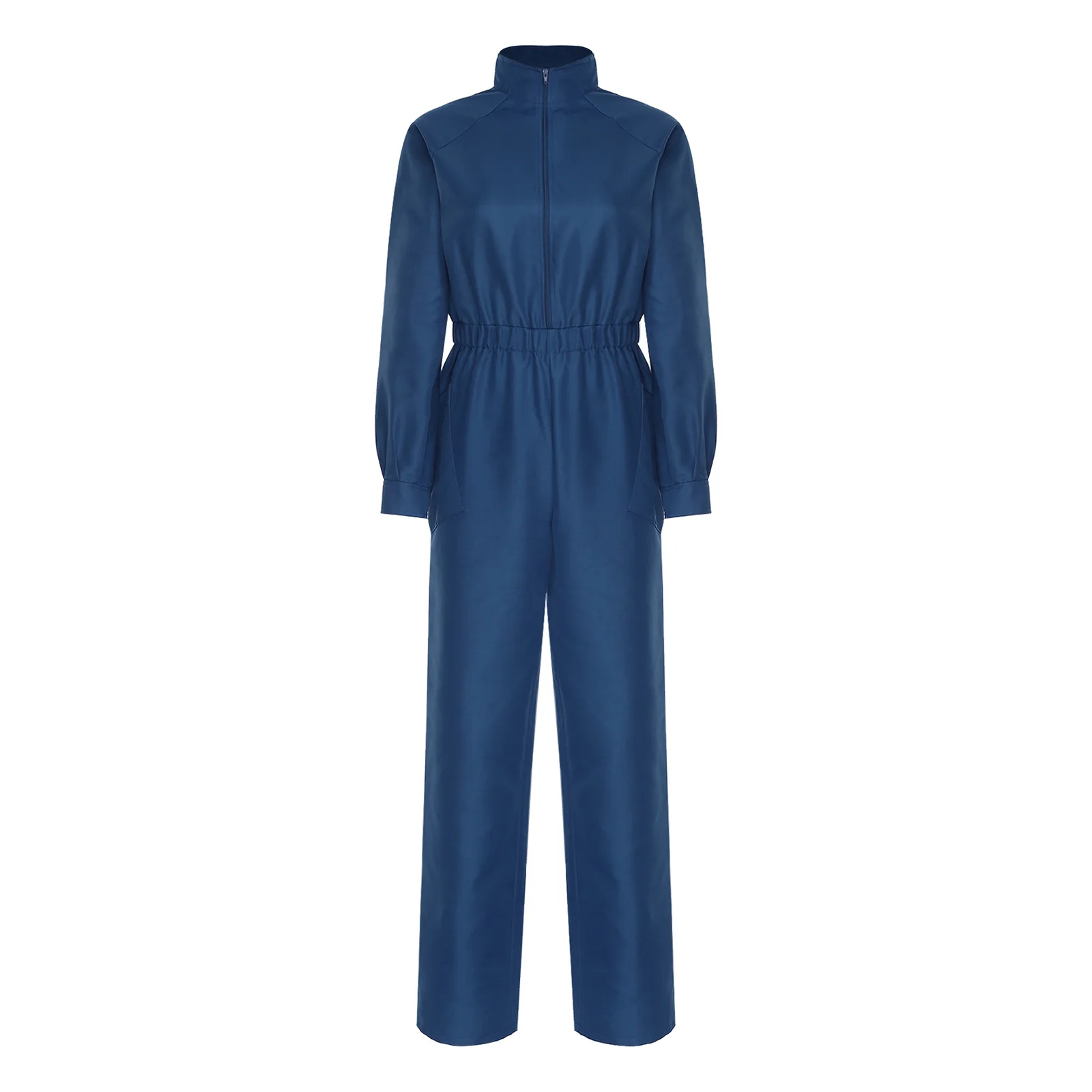 

Женские комбинезоны, рабочая одежда, воротник-стойка, длинный рукав, молния спереди, большие накладные карманы, широкие брюки, цельный комбинезон, комбинезон