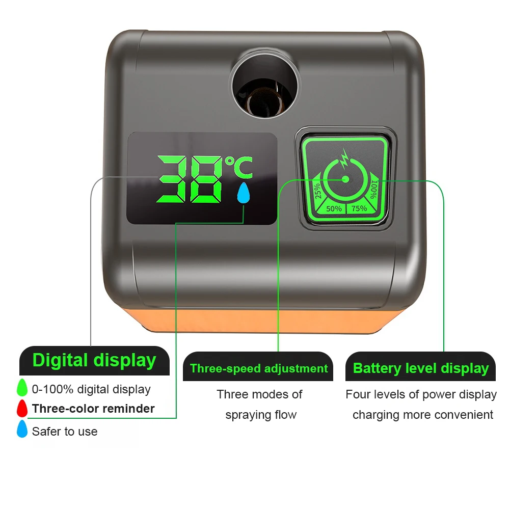 Ducha eléctrica portátil para acampar al aire libre, dispositivo de ducha recargable de 1/3 velocidades, pantalla de temperatura para viaje y playa