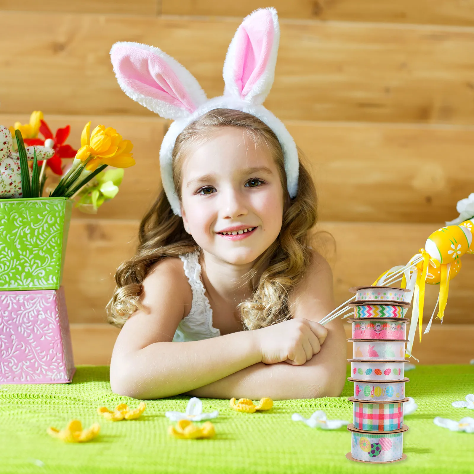 

Набор из 8 рулонов лент для рукоделия, декоративной упаковки и творчества