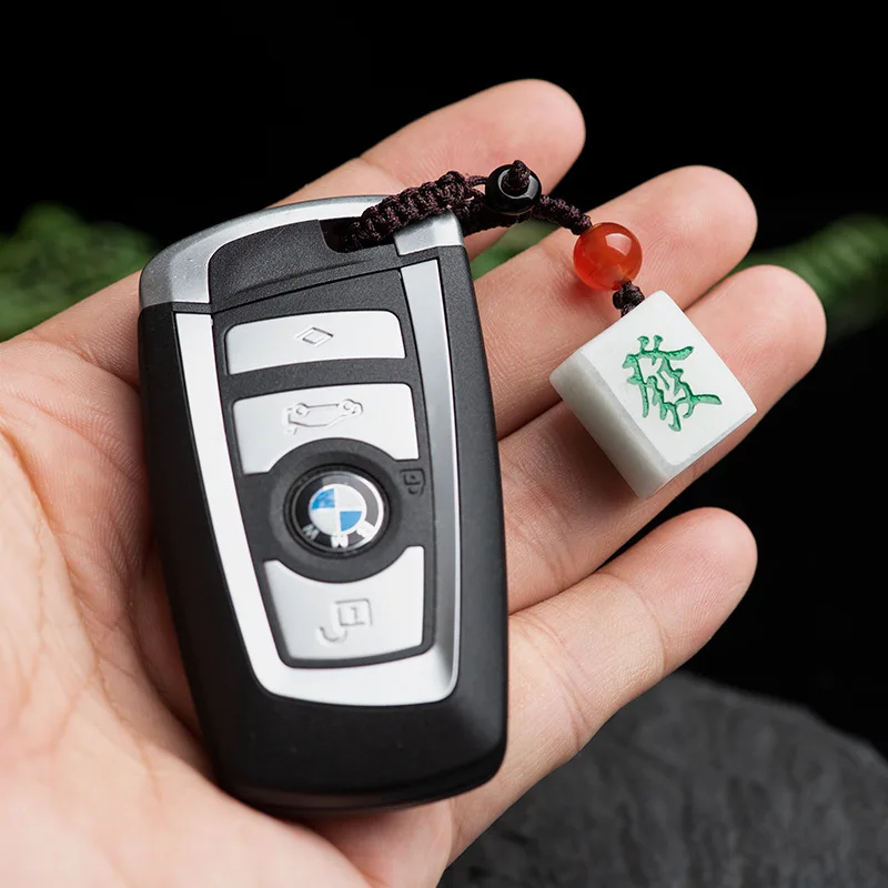 Mahjong Jade Keychain Phone Charm - usage example